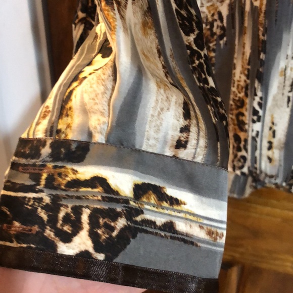 Vintage George Roth Silk Animal Print Blouse - Picture 2 of 7